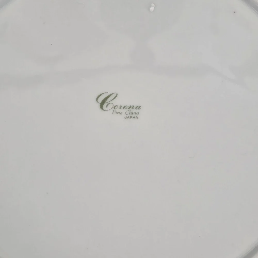 Vintage Ceramic‎ Corona Fine China Gold Rimmed Floral Pattern Plate With Spatula